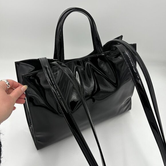Telfar NWT Medium Black Patent Shopping Bag - Picture 4 of 7